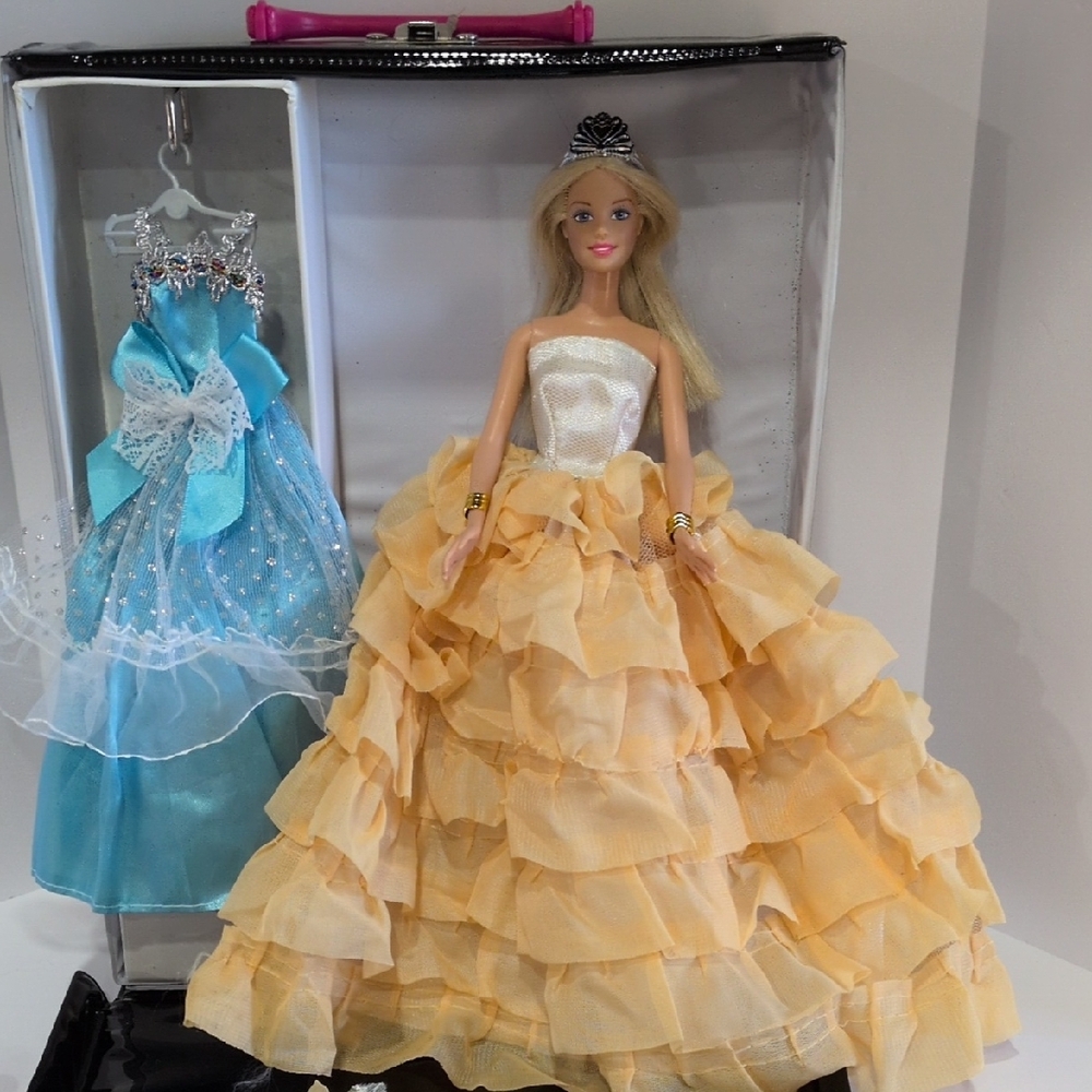 Barbie Doll with Disney Princess Inspired Dresses & Case - Picture 3 of 9
